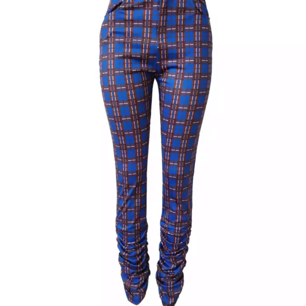 Plaid Stack Pants - image 1